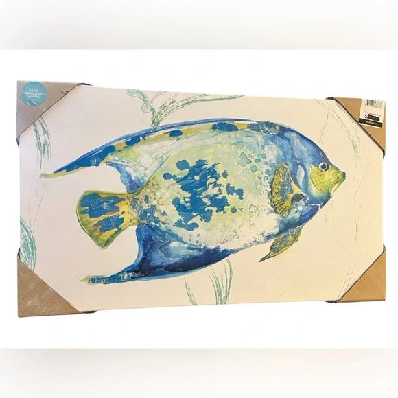 Vibrant Blue and Green Fish Art New With Tags - Picture 2 of 5